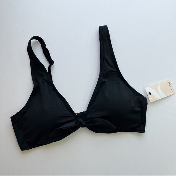 LIVELY The Plunge Bralette Bikini Top in Jet Black - Picture 7 of 8